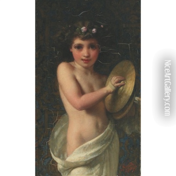 The Cymbal Girl Oil Painting - Henry Lejeune