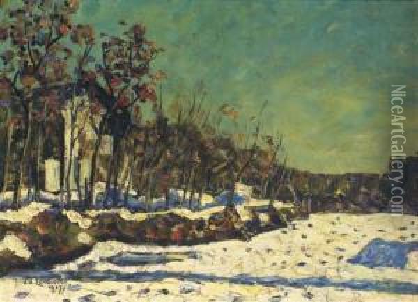 A Bright Winter's Day Oil Painting - Jan Adam Zandleven