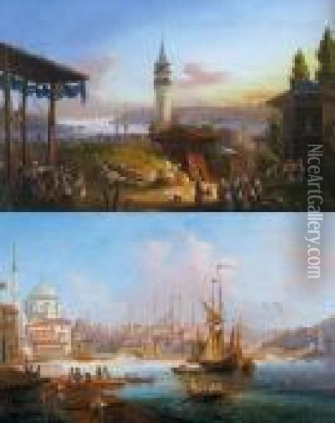 Vues D'istanbul Oil Painting - Giuseppe Carelli