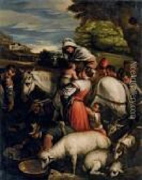 Scena Di Vita Agreste Oil Painting - Jacopo Bassano (Jacopo da Ponte)