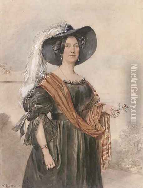 Portrait of the Hon. Miss Anne Murray of Claudhall, Chryston Oil Painting - Robert Roland McIan
