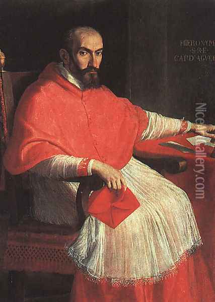 Portrait of Cardinal Agucchi 1605 Oil Painting - Domenico Zampieri (Domenichino)