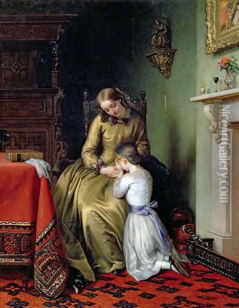Prayertime 1854 Oil Painting - Charles West Cope