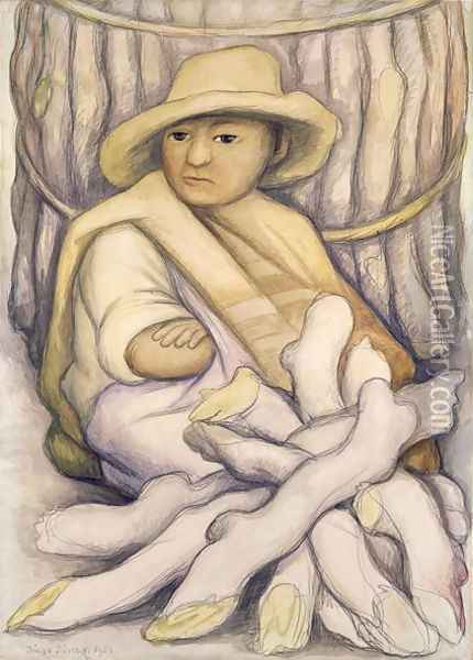 The Peasant, 1934 Oil Painting - Diego Rivera
