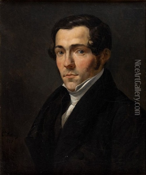 Portrait De Jeune Homme Oil Painting - Hippolyte Bellange