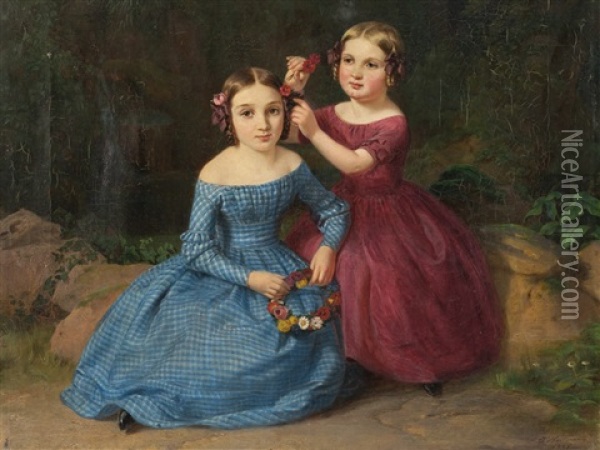 Children's Portrait Oil Painting - Joseph Hartmann