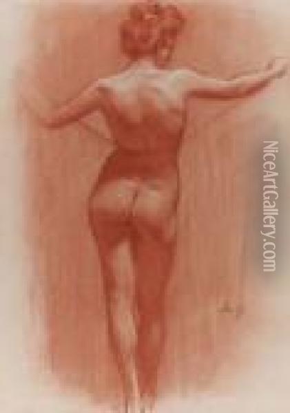 Nudo Di Schiena Oil Painting - Achille Beltrame
