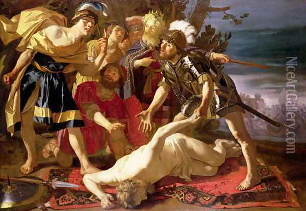Achilles- deciding to resume fighting upon the death of Patrocles Oil Painting - Dirck Van Baburen