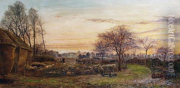 A Farmstead Oil Painting - Walter H. Goldsmith