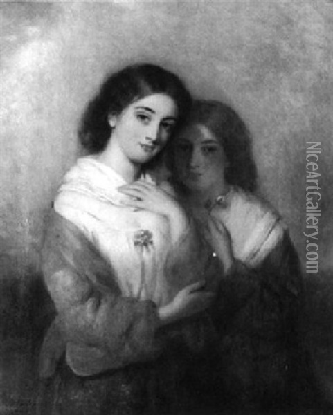 Portrat Zweier Schwestern Oil Painting - Charles Baxter