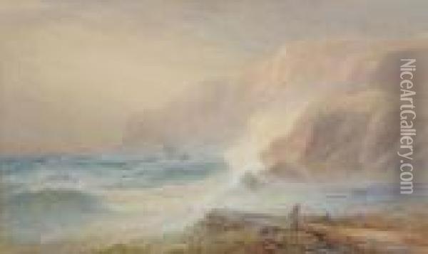 Rescue On The Lizard Coast. Oil Painting - Thomas Hart