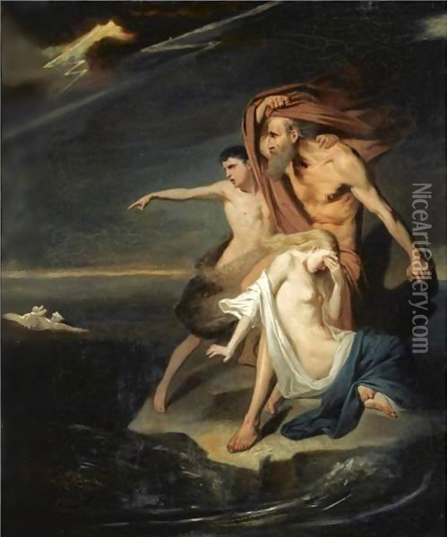 'De Zondvloed' (The Deluge) Oil Painting - Jozef Israels