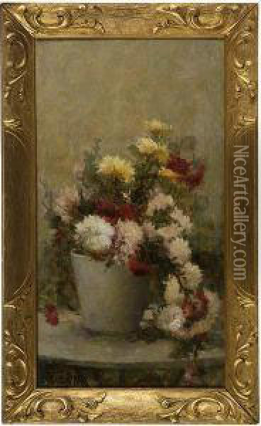 Floral Still Life. Oil Painting - Hubert Bellis