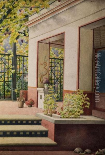 Gartenhaus Im Pompejanischen Stil Oil Painting - Federico Maldarelli