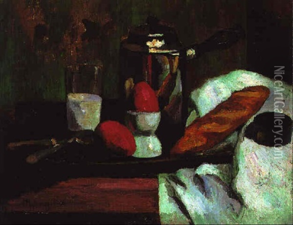 Nature Morte, Oeufs Rouges Oil Painting - Henri Charles Manguin
