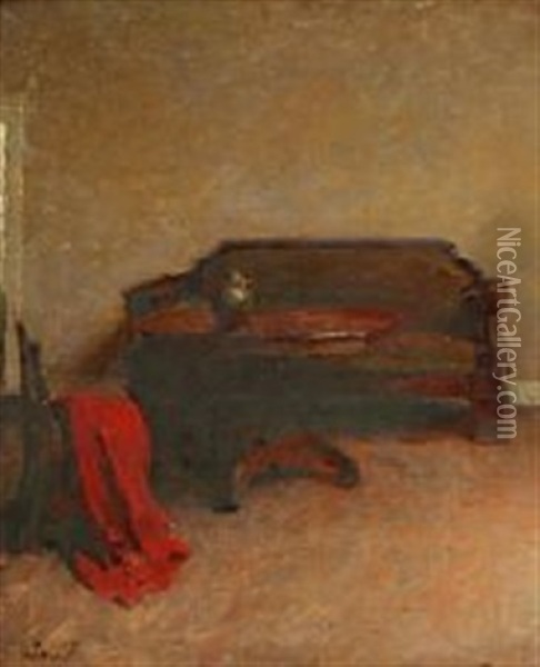 Interior Med En Sofa Oil Painting - Julius Paulsen