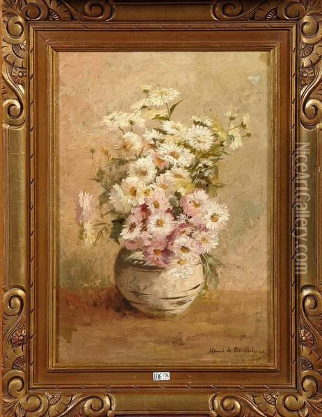 Vase De Fleurs Des Champs Oil Painting - Henri De Braeckeleer
