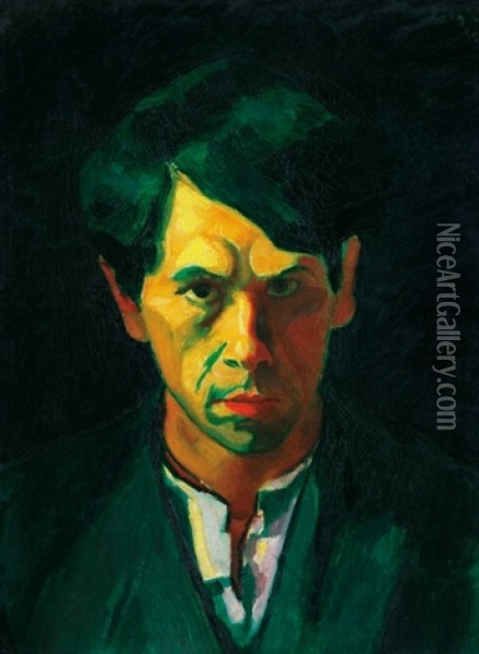 Self-portrait Oil Painting - Dezsoe Czigany