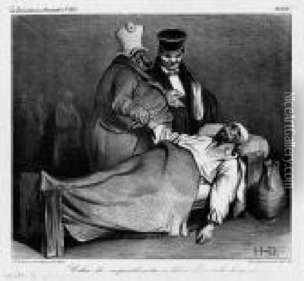 Celui-la, On Peut Le Mettre En Liberte Oil Painting - Honore Daumier