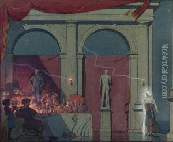 Tyltyl Turns The Diamond In The Palace Of Luxury Oil Painting - Frederick Cayley Robinson
