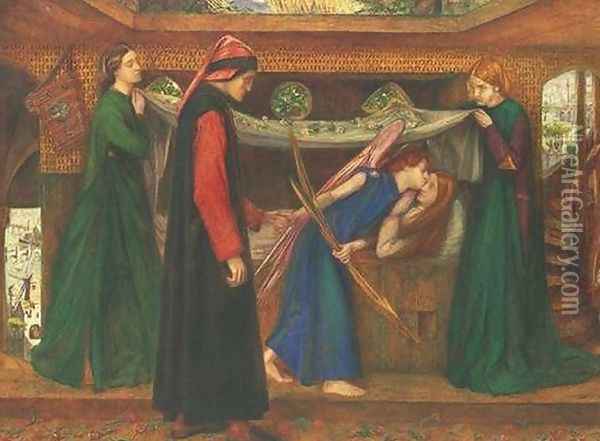 Dante's Dream at the Time of the Death of Beatrice Oil Painting - Dante Gabriel Rossetti