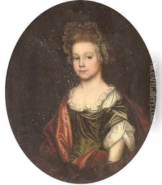 Portrait of a young girl Oil Painting - Johannes or Jan Verelst