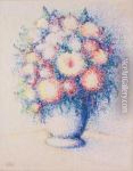 Vase De Fleurs Oil Painting - Hippolyte Petitjean