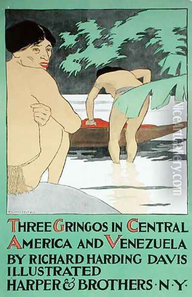 Cover illustration for Three Gringos in Central America and Venezuela, by Richard Harding Davis 1864-1916, published 1896 Oil Painting - Edward Penfield