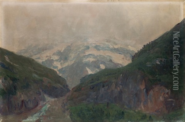 Grindelwald, Suiza Oil Painting - Aureliano De Beruete