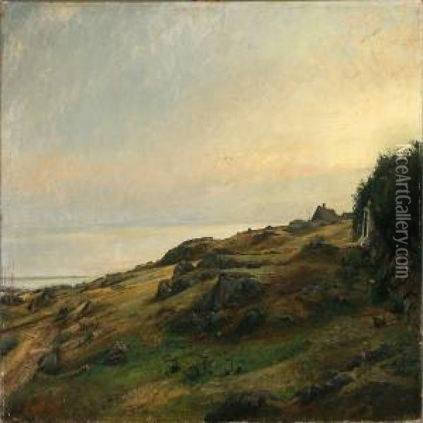 Coastal Scene From Molle At Kullen, Sweden Oil Painting - Tom Petersen
