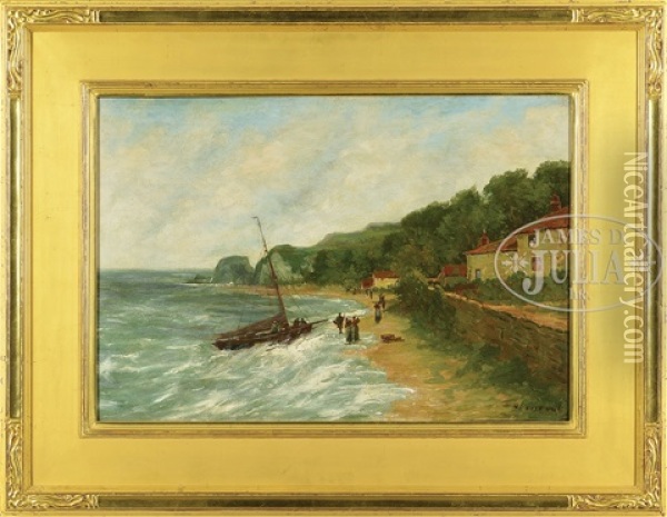Figures Along The Shore Oil Painting - Harry Aiken Vincent