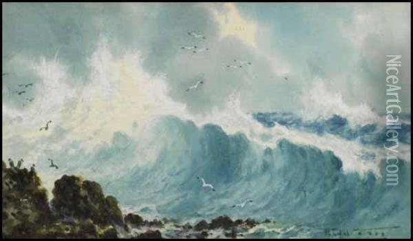 Seascape Oil Painting - Frederic Marlett Bell-Smith