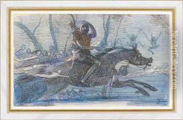 The Knight Pursued By Sprites Oil Painting - Richard Doyle