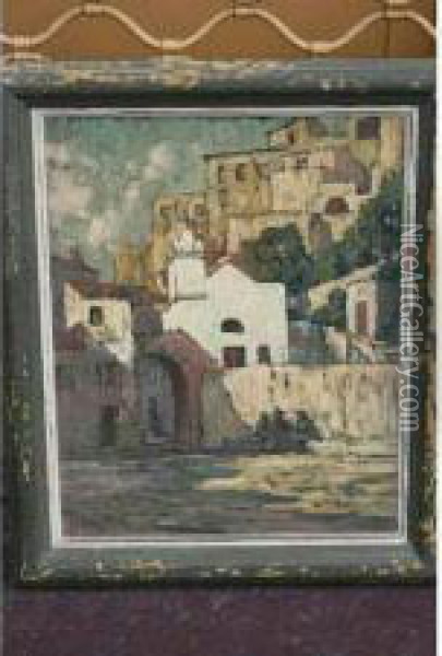 Village Corse Paire D Hu Oil Painting - Charles Auguste Mengin