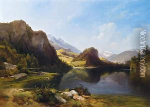 Ansicht Vom Krotensee Oil Painting - Anton Hansch