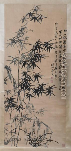 Bamboo Oil Painting - Zheng Banqiao