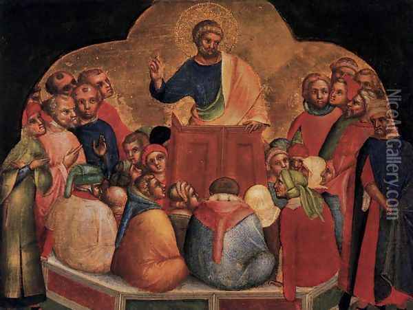 Apostle Peter Preaching c. 1370 Oil Painting - Lorenzo Veneziano