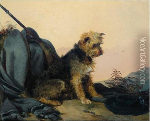 Waiting For Master Oil Painting - Richard Ansdell