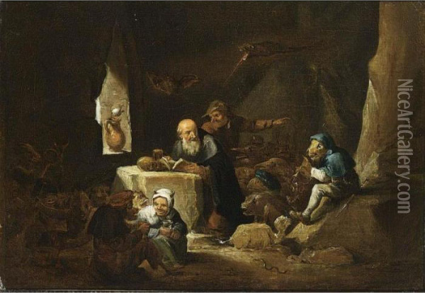 The Temptation Of Saint Anthony Oil Painting - David The Younger Teniers