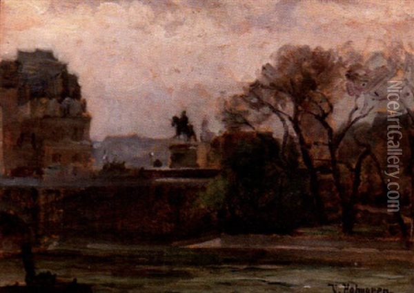 Pont Neuf Et Henri Iiii Oil Painting - Vilhelm Holmgren