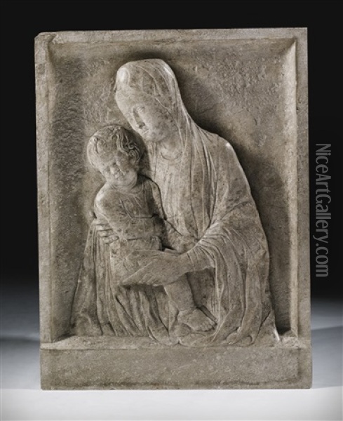 Relief With The Virgin And Child Oil Painting - Antonio Rizzo
