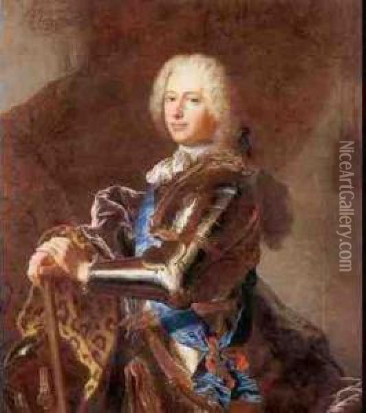 Portrait Of Paul-hyppolite De Beauvillier, Duc De Saint-aignan (1684-1776) Oil Painting - Hyacinthe Rigaud