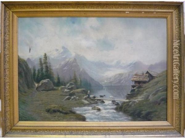 Paysage De Montagne Oil Painting - Theodore Levigne