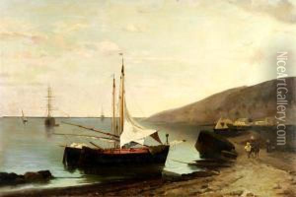 Barche Allafonda Oil Painting - Ugo Manaresi