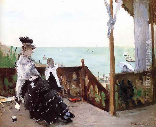 In a Villa at the Seaside 1874 Oil Painting - Berthe Morisot