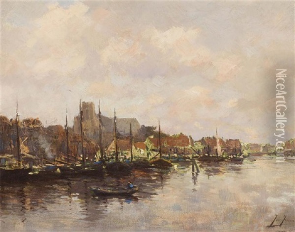 Harbour Oil Painting - John Terris