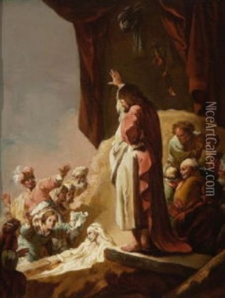 Die Auferweckung Des Lazarus Oil Painting - Christian (Johann C. Thomas) Winck