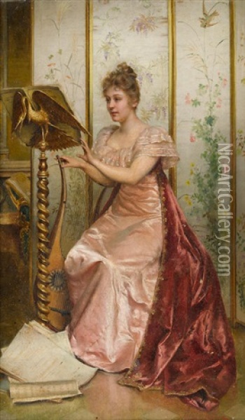 A Musical Moment Oil Painting - Frederic Soulacroix