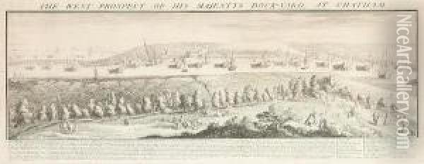 A Set Of Four Naval Dockyard 
Engravings,comprising: The Western Prospect Of Chatham; The North 
Westprospect Of Sheerness; The North West Prospect Of Deptford; &the
 North Prospect Of Woolwich Oil Painting - Samuel