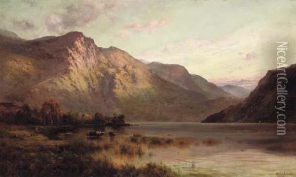 Ben Nevis At Sunset Oil Painting - Alfred de Breanski